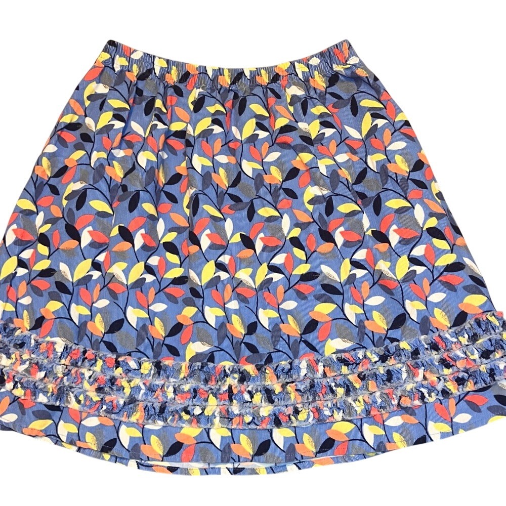 Whimsycore LL Bean 14 Corduroy Skirt Floral Ruffle Cottagecore Spring‎ Fairy